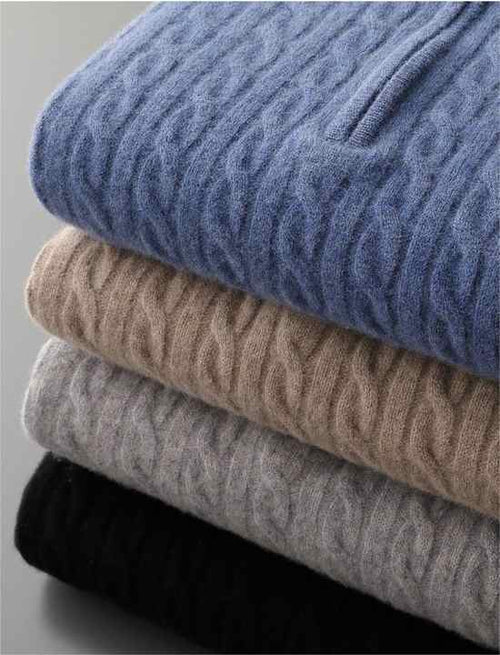 HUBERD™ | Demi-zip tissé en cachemire Deneb