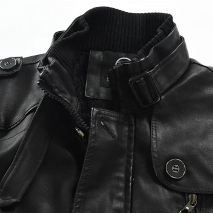 Masson™ | Veste de biker en cuir longue élégante