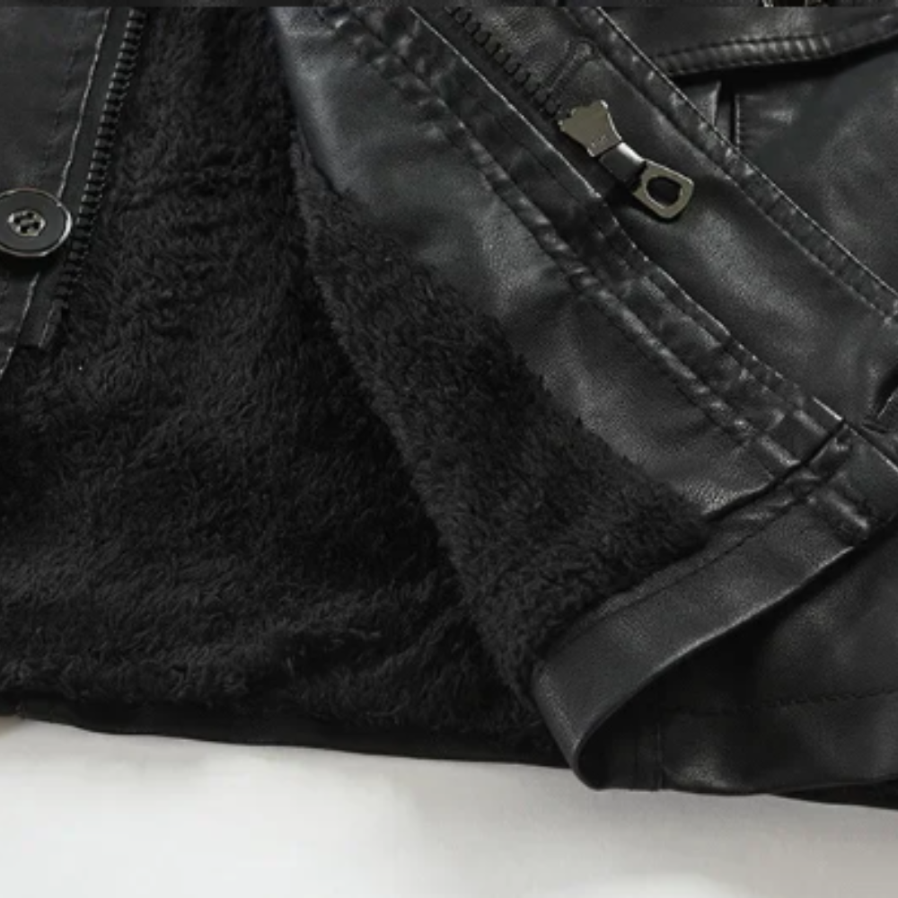 Masson™ | Veste de biker en cuir longue élégante