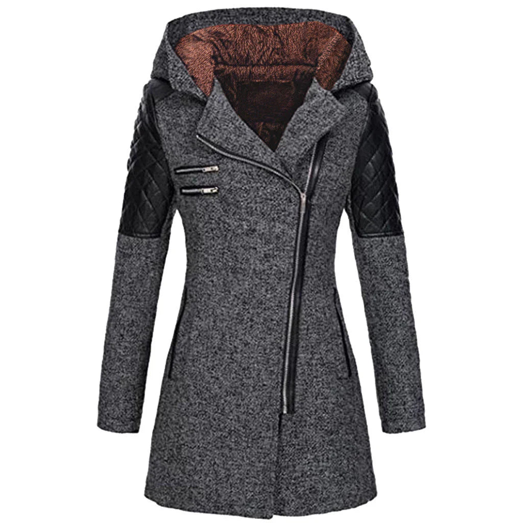 Manteau Hivernal en Laine à Capuche
