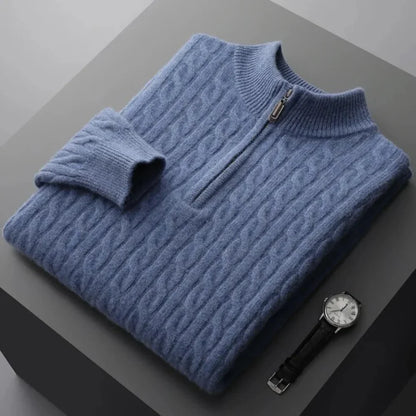 HUBERD™ | Demi-zip tissé en cachemire Deneb