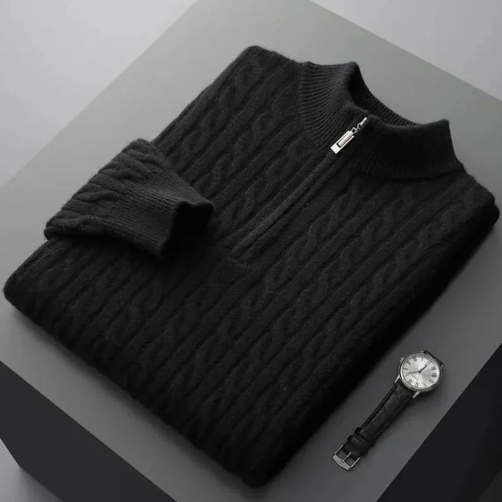 HUBERD™ | Demi-zip tissé en cachemire Deneb