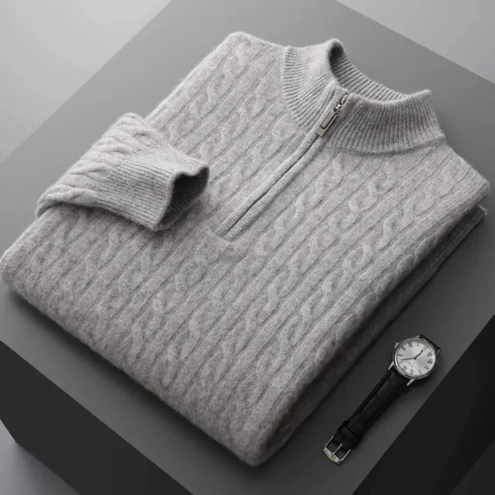 HUBERD™ | Demi-zip tissé en cachemire Deneb
