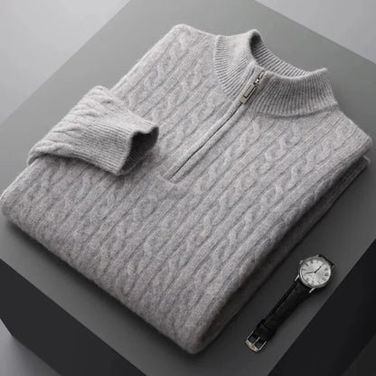 HUBERD™ | Demi-zip tissé en cachemire Deneb