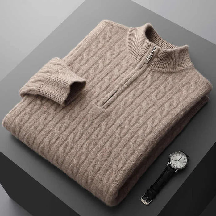 HUBERD™ | Demi-zip tissé en cachemire Deneb