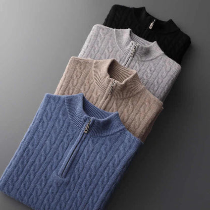 HUBERD™ | Demi-zip tissé en cachemire Deneb