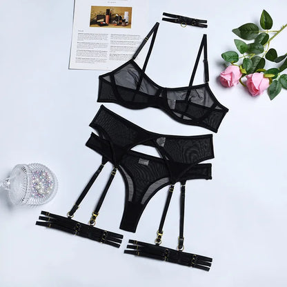 Sivora™ | Ensemble de Lingerie Sensuelle 4 Pièces