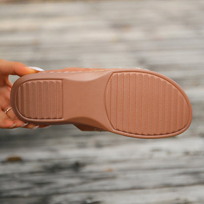 Pantoufles Brodées De Fleurs Vintage