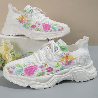 Baskets Décontractées À Imprimé Floral