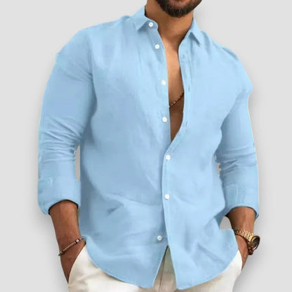 Nantes™ | Chemise classique en coton et lin à boutons