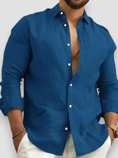 Nantes™ | Chemise classique en coton et lin à boutons