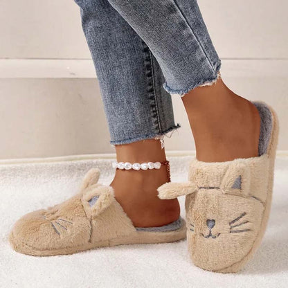 Pantoufles En Peluche Chat De Dessin Animé