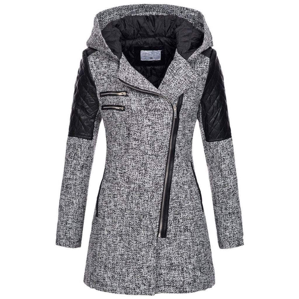 Manteau Hivernal en Laine à Capuche