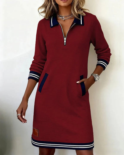Robe Chic À Manches Longues En Coton