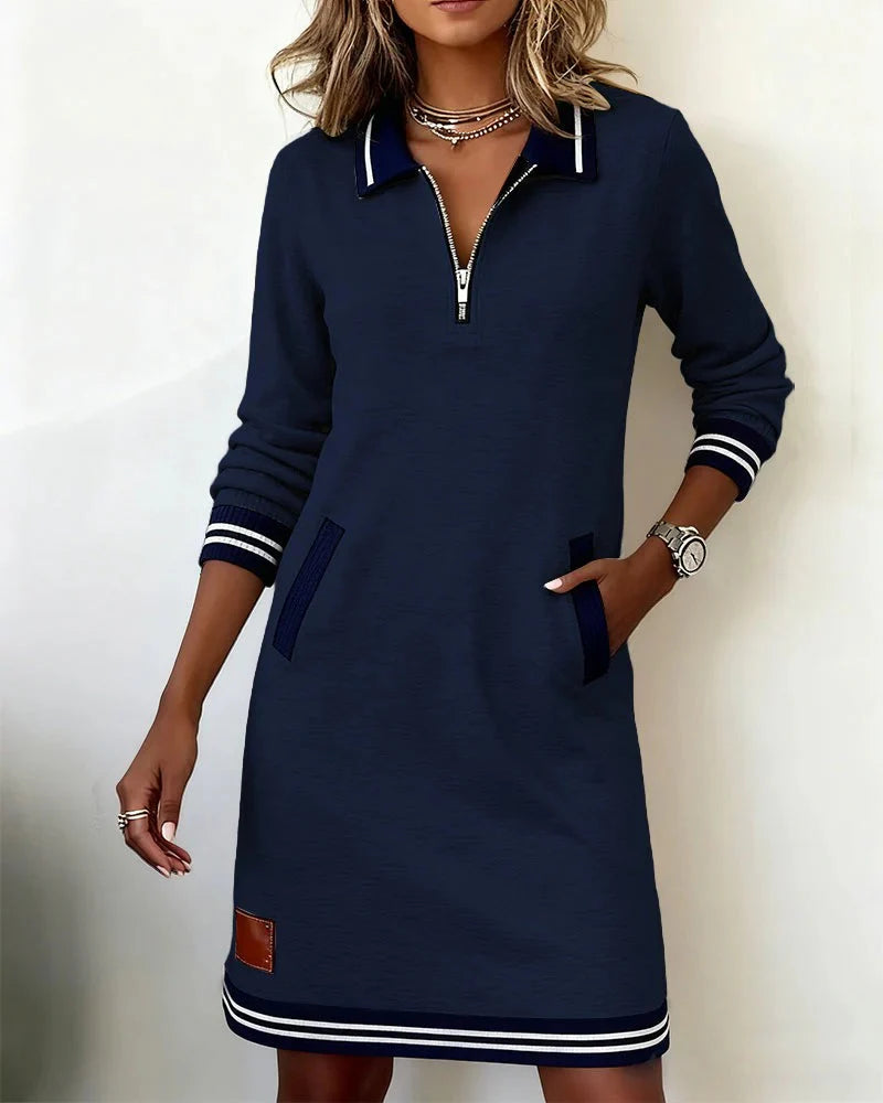 Robe Chic À Manches Longues En Coton