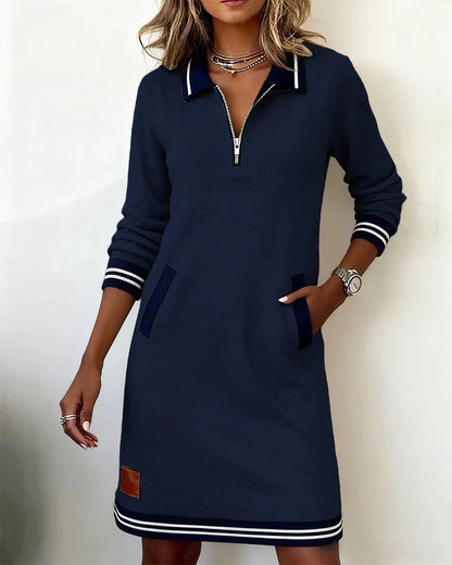 Robe Chic À Manches Longues En Coton