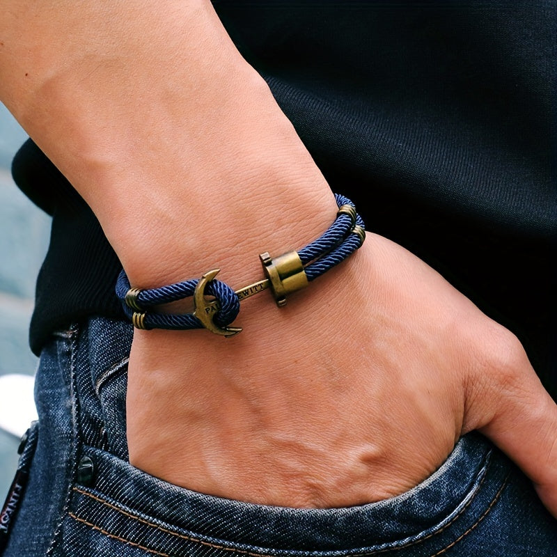 Chez Monsieur™ | Bracelet corde avec ancre